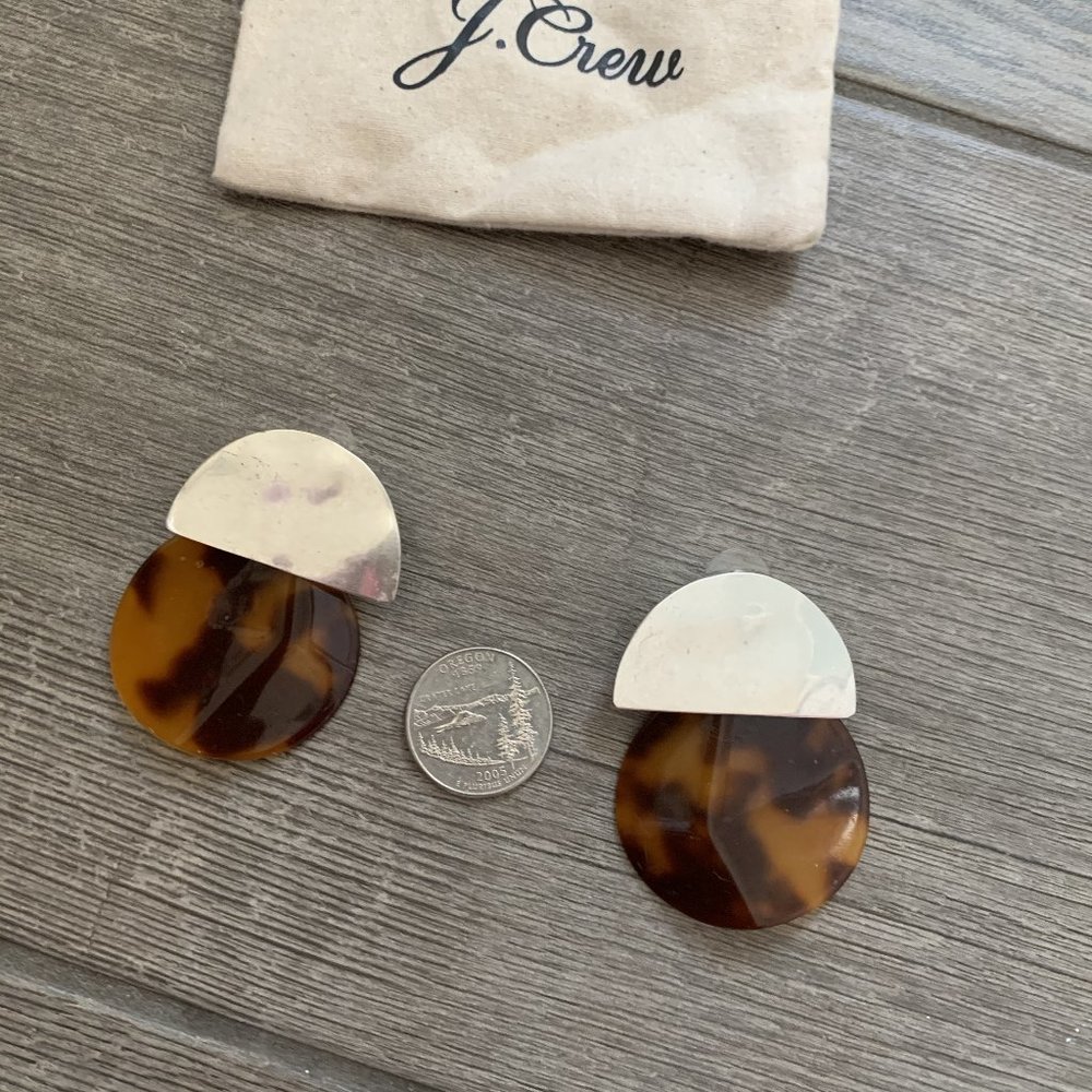 J.Crew faux tortoise shell and silver earrings